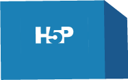 Illustration von einer blauen Box mit der Beschriftung 'H5P'