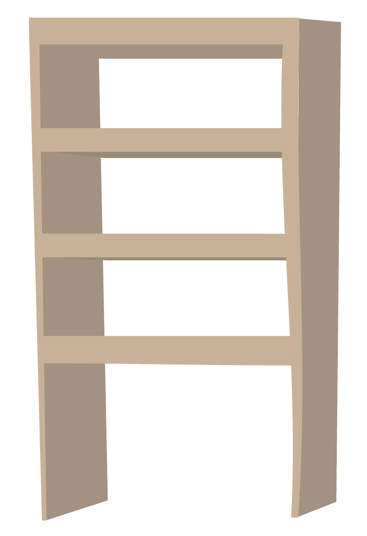 Illustration von einem Regal